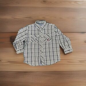 U.S. Polo Assn. Boys' S (5/6) Plaid Long Sleeve Shirt Double Pocket